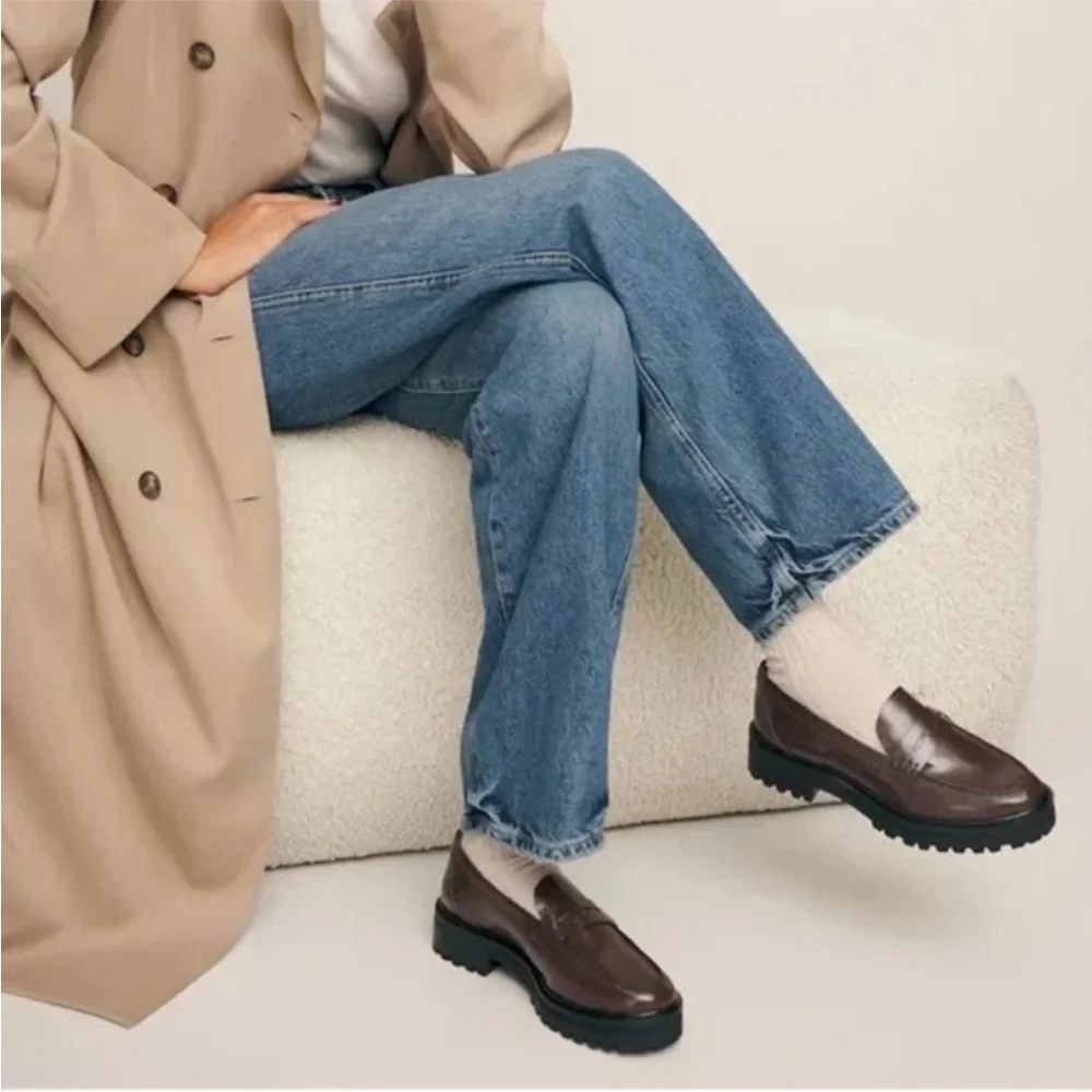 Reformation Agathea Chunky Loafer Espresso Leather